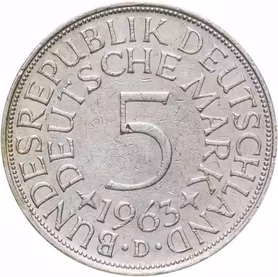 купить Германия 5 марок, 1963 Отметка монетного двора: "D" - Мюнхен