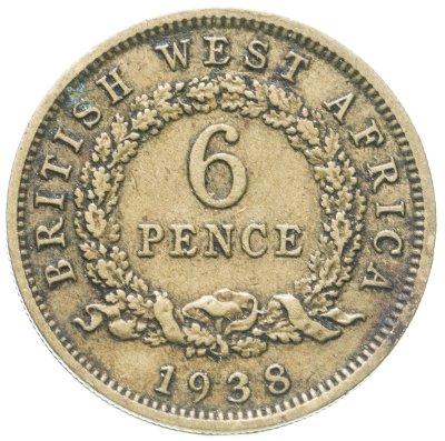 купить Британская Западная Африка 6 пенсов (pence) 1938