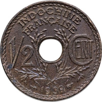 купить Французский Индокитай 1/2 сантима (centime) 1939 Бронза