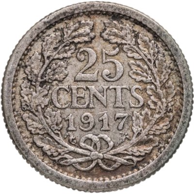 купить Нидерланды 25 центов (cents) 1917