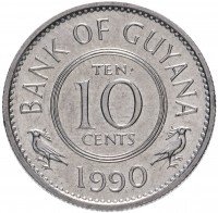 купить Гайана 10 центов 1990