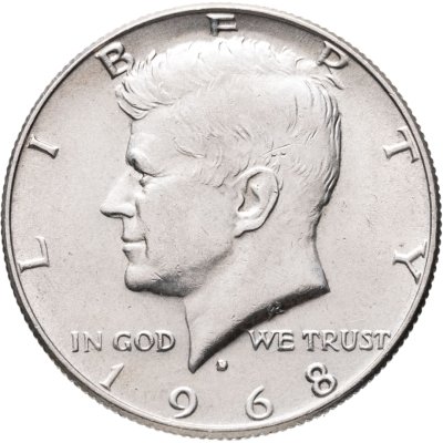 купить США 50 центов (1/2 доллара, half dollar) 1968 D Kennedy Half Dollar (Кеннеди) знак монетного двора "D" - Денвер