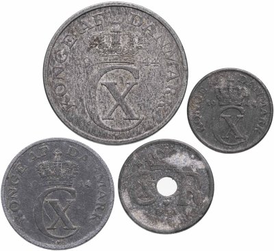 купить Дания набор от 1 до 10 эре 1944 (4 шт)