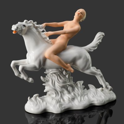 купить Статуэтка "Обнаженная наездница" ("Амазонка"), фарфор, роспись, Schaubach-Kunst, Wallendorf, Германия, 1926-1953 гг.