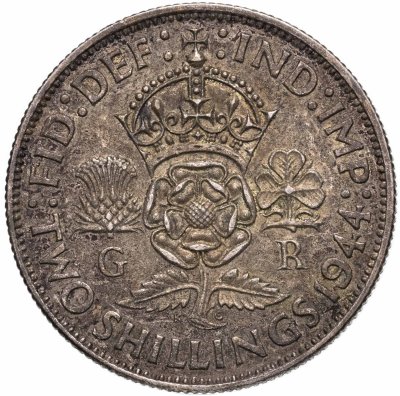 купить Великобритания 2 шиллинга (флорин, shillings) 1944