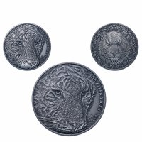 Купить Токелау 1 доллар 2013 набор из 2-х монет и медали "Азиатский тигр", в футляре с сертификатом Редкость