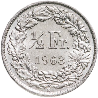 купить Швейцария 1/2 франка (franc) 1963