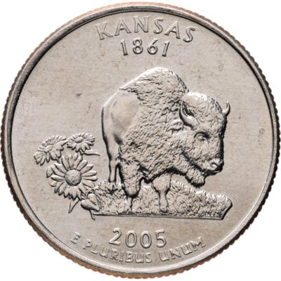 купить США 1/4 доллара (квотер, 25 центов) 2005 "Штат Канзас" P - Филадельфия