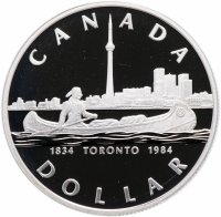 купить Канада 1 доллар (dollar) 1984 "150 лет городу Торонто"