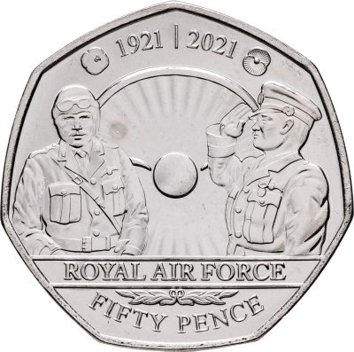 купить Джерси 50 пенсов 2021 100 лет Королевскому британскому легиону /Королевские военно‑воздушные силы/