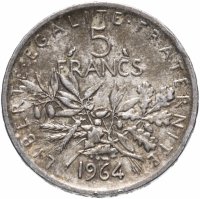 купить Франция 5 франков (francs) 1964