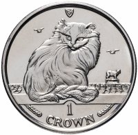 купить Остров Мэн 1 крона (crown) 1995 "Кошки - Турецкая ангора"