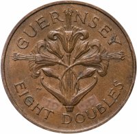 Купить Остров Гернси 8 дублей (doubles) 1956-1959, случайная дата