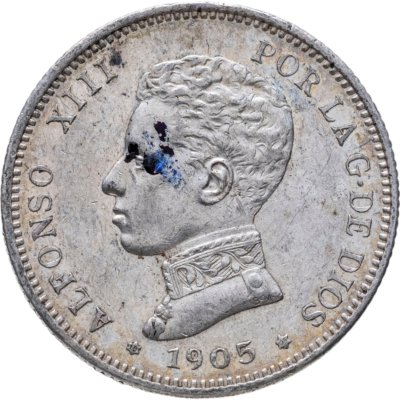 купить Испания 2 песеты (pesetas) 1905