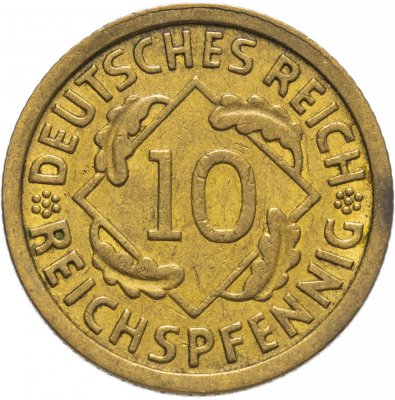 купить Германия 10 рейхспфеннигов (reichspfennig) 1936 E знак монетного двора "E" — Мульденхюттен