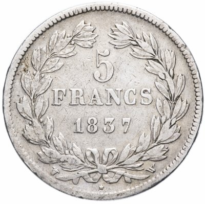 купить Франция 5 франков (francs) 1837 W