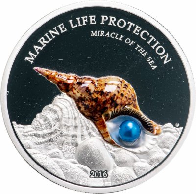 купить Палау 5 долларов 2016 "Морской жемчуг. Зеркало моря. Синяя жемчужина" в футляре с сертификатом