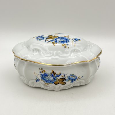 купить Шкатулка (бонбоньерка) с цветочным узором, Porcelanos Bertos, фарфор, деколь, золочение, Испания, 1970-1990 гг.