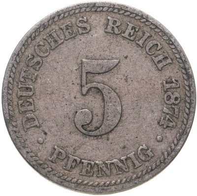 купить Германия 5 пфеннигов 1874 D