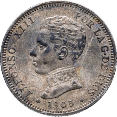 купить Испания 2 песеты (pesetas) 1905