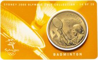 Купить Австралия 5 долларов (dollars) 2000 "Олимпийские игры в Сиднее - Бадминтон" (в коинкарте)