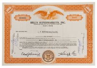 купить Акция США HILL'S SUPERMARKETS, INC., 1965 гг.