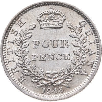 купить Британская Гвиана 4 пенса 1943