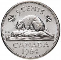 купить Канада 5 центов (cents) 1964