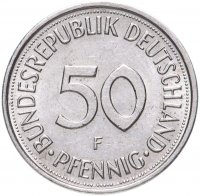 Купить Германия 50 пфеннигов (pfennig) 1950-2001, случайный год
