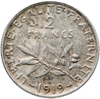 купить Франция 2 франка (francs) 1919