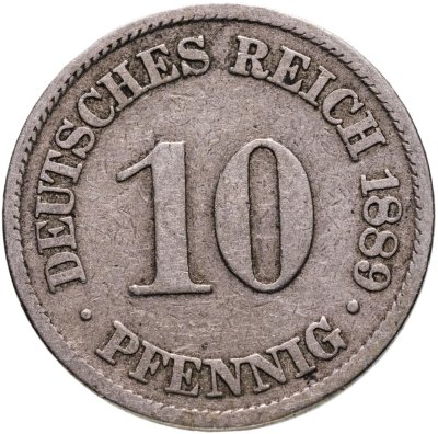купить Германия 10 пфеннигов 1889 знак монетного двора: "A" - Берлин