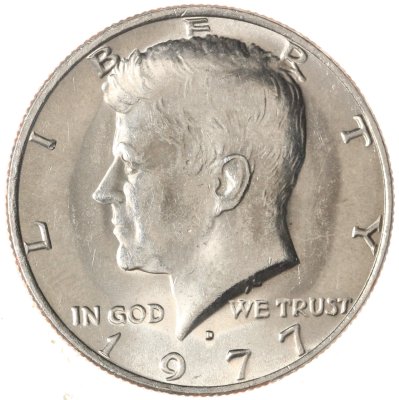 купить США 50 центов (1/2 доллара, half dollar) 1977 D Kennedy Half Dollar (Кеннеди) знак монетного двора "D" - Денвер