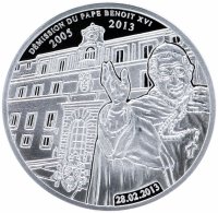 купить Того 500 франков CFA 2013 "Уход Папы Римского Бенедикта XVI" в футляре, с сертификатом