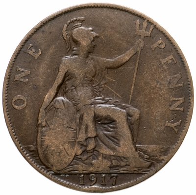 купить Великобритания 1 пенни 1917