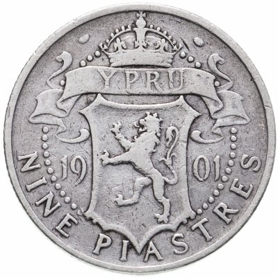 купить Кипр 9 пиастров (piastres) 1901