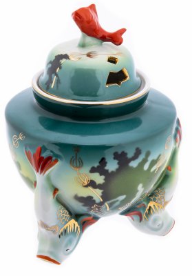 купить Светильник "Рыбки" (корпус), фарфор, роспись, золочение, Барановский фарфоровый завод (Барановка), СССР, 1960-1970 гг.