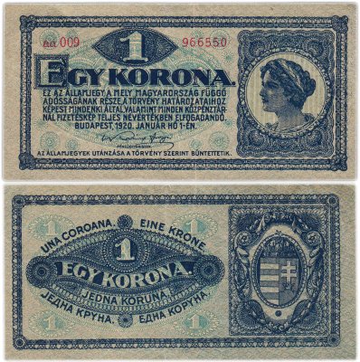 купить Венгрия 1 крона 1920