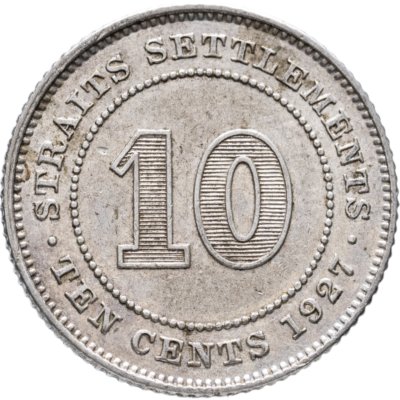 купить Стрейтс Сетлментс 10 центов (cents) 1927