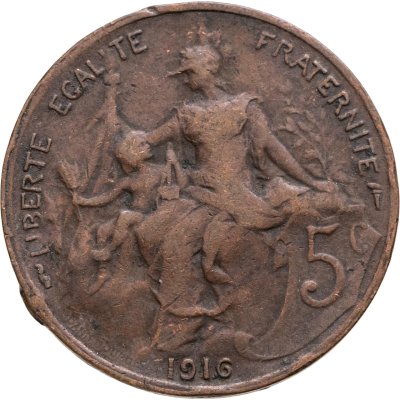 купить Франция 5 сантимов 1916