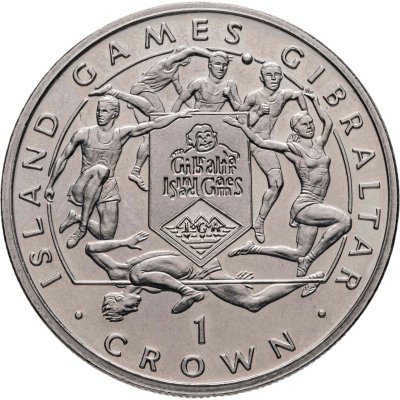 купить Гибралтар 1 крона (crown) 1995 "VI Островные игры. 6 спортсменов"