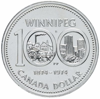 купить Канада 1 доллар 1974 "100 лет Виннипегу"