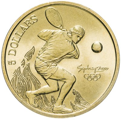 купить Австралия 5 долларов (dollars) 2000 "Олимпийские игры в Сиднее - Теннис"