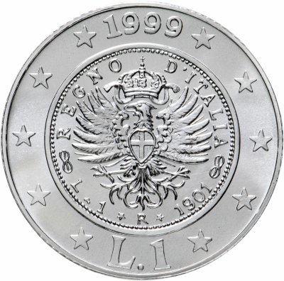 купить Италия 1 лира (lira) 1999 "История лиры - лира 1901 года "