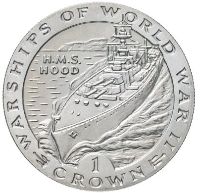 купить Гибралтар 1 крона 1993 "Боевые корабли Второй мировой войны - H.M.S. Hood"