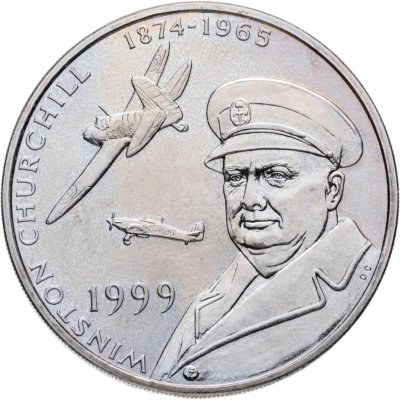 купить Тристан-да-Кунья 50 пенсов (pence) 1999 "125 лет со дня рождения Уинстона Черчиля" медно-никелевый сплав