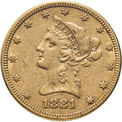 купить США 10 долларов (dollars) 1881 Без отметки монетного двора