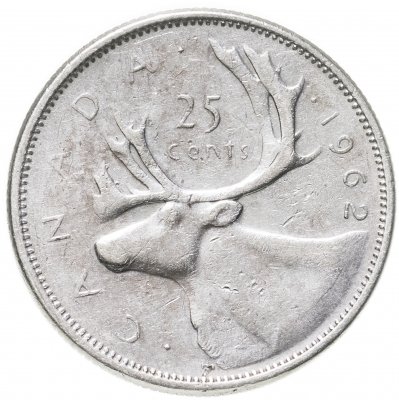 купить Канада 25 центов (квотер, cents) 1962