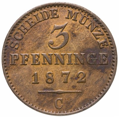 купить Германия, Пруссия 3 пфеннига 1872 С