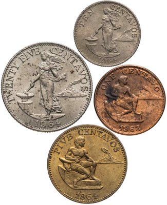 купить Филиппины набор монет 1963-1964 (4 штуки)