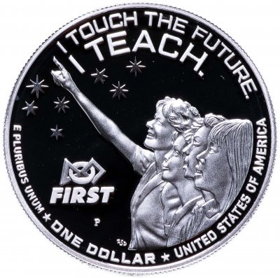 купить США 1 доллар 2021 Proof Christa McAuliffe в коробке с сертификатом